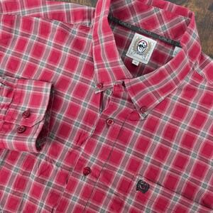 Cinch Plaid Button Down Long Sleeve Shirt‎ Western Rodeo Cowboy Red Mens M